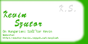 kevin szutor business card